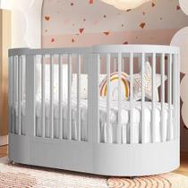 Berço Crescer 3 em 1 Oval Multifuncional Cor Cinza