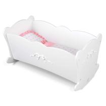 Berço de balanço para bonecas KidKraft Tiffany Bow com borda recortada branco