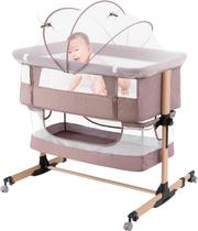 Berço de bebê 3 em 1 Berço de cabeceira Nordmiex Light Beige Berço de bebê 3 em 1 Berço de cabeceira Nordmiex Light Beige