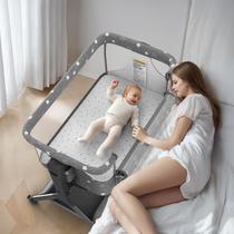 Berço de bebê BIUSIKAN 3 em 1 Rocking Bedside Sleeper cinza