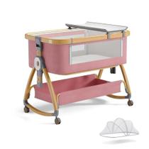 Berço de bebê bonbay 4 em 1 com cama de cabeceira portátil