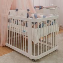 Berço de Bebê Branco 2 em 1 Linha Evolutiva Quater Móveis