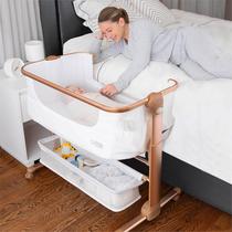 Berço de bebê KoolerThings Bedside Sleeper com armazenamento branco