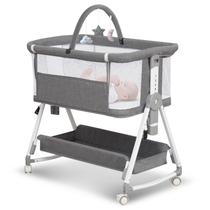 Berço de bebê MEICHYUN 3 em 1, dorminhoco de cabeceira com brinquedos e armazenamento