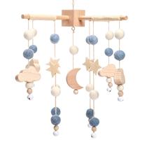 Berço de bebê Mobile Youyys Wooden Moon Stars Soft Felt Berço de bebê Mobile Youyys Wooden Moon Stars Soft Felt
