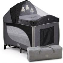 Berço de Bebê Portátil Balanço com Mosquiteiro Mobile Caixinha Musical Som e Vibração Dobrável para Viagem com Rodas