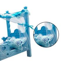 Berço De Boneca Com Colchão Mosqueteiro Azul Bercinho Infantil Menina Menino Mini Plástico Coleção Dormir Bebê
