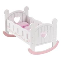 Berço de boneca ROBUD Baby Berço de madeira para bonecas com roupa de cama de 45 cm Berço de boneca ROBUD Baby Berço de madeira para bonecas com roupa de cama de 45 cm