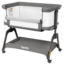 Berço de cabeceira Papablic Baby de quatro lados respirável cinza