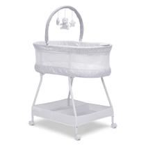 Berço Delta Children Curve Branco/Cinza com Barra de Brinquedos