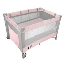 Berço Desmontável Amici Prime Baby com Regulagem de Altura e Bolsa de Transporte Rosa