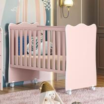 Berço Doce Sonho Grade Fixa Com Suporte MDF Qmovi cor: rosa Berço Doce Sonho Grade Fixa Com Suporte MDF Qmovi cor: rosa