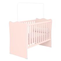 Berço Doce Sonho Quarto Infantil Bebê Rosa Acetinado - Qmovi