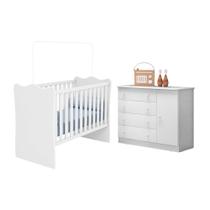 Berço E Cômoda Sapateira Doce Sonho Branco Qmovi Berço E Cômoda Sapateira Doce Sonho Branco Qmovi