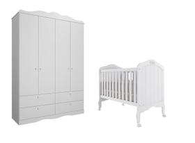 Berço e Guarda Roupa Provençal Encanto Permobili MDF Berço e Guarda Roupa Provençal Encanto Permobili MDF