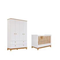 Berço e Guarda Roupas Infantil Permobili Biscoito Retro MDF Berço e Guarda Roupas Infantil Permobili Biscoito Retro MDF