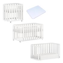 Berço Evolutivo 3 em 1 Branco em MDF com mini colchão de Brinde Marca Quater Mini berço, Berço e Mini cama
