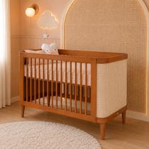 Berço Evolutivo 3 em 1 Mini Berço e Mini Cama Tela Rattan Palhinha Natural em Madeira Maciça Paglia Nogueira Brinde Colchão Berço Evolutivo 3 em 1 Mini Berço e Mini Cama Tela Rattan Palhinha Natural em Madeira Maciça Paglia Nogueira Brinde Colchão