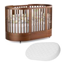 Berço Evolutivo 3 Em 1 Mini Cama Oval Arredondado Co Sleeper Com Rodinhas Wave Divicar Com Colchão Berço Evolutivo 3 Em 1 Mini Cama Oval Arredondado Co Sleeper Com Rodinhas Wave Divicar Com Colchão