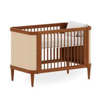 Berço Evolutivo 3 em 1 Paglia Nogueira com Palhinha Natural Marca Quater