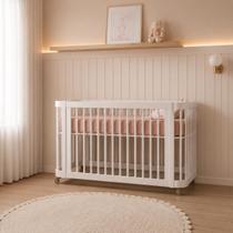 Berço Evolutivo Quater Móveis 2 em 1 em MDF com Rodízios Vira Mini Cama 3 Ajustes de Altura do Colchão possui rodízios Ganhe Colchão Berço Evolutivo Quater Móveis 2 em 1 em MDF com Rodízios Vira Mini Cama 3 Ajustes de Altura do Colchão possui rodízios Ganhe Colchão