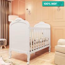 Berço Flex 3 Em 1 100% Mdf Vira Mini Cama E Mini Sofá Com Rodízios Elô Móveis Peroba Branco Brilho - MOVEIS PEROBA