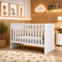 Berço Giovana 2 em 1 em MDF Berço que Vira Mini Cama, Moderno, Seguro e Resistente Berço Giovana 2 em 1 em MDF Berço que Vira Mini Cama, Moderno, Seguro e Resistente