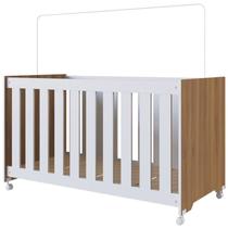 Berço Infantil Com Rodizios LA002 Nogal Manchester Branco Comm Berço Infantil Com Rodizios LA002 Nogal Manchester Branco Comm