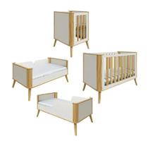 Berço Infantil Multifuncional Théo 4 Em 1 Amêndoa/off White