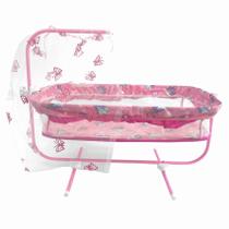 Berço Infantil Para Boneca Rosa Com Balanço De Ferro - Mep Kids Berço Infantil Para Boneca Rosa Com Balanço De Ferro - Mep Kids