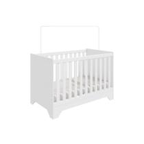 Berço Infantil Popy Retrô Branco Brilho - Peroba