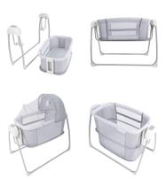 Berço Infantil Techno Com Controle Remoto e Bluetooth Deluxe Mastela Cinza Claro Berço Infantil Techno Com Controle Remoto e Bluetooth Deluxe Mastela Cinza Claro