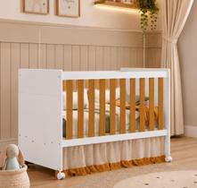 Berço Katatau 3 em 1 para Colchão 130x 70cm 100% MDF Branco Fosco/Savana Berço Katatau 3 em 1 para Colchão 130x 70cm 100% MDF Branco Fosco/Savana
