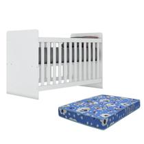 Berço Labirinto Branco Brilho com Colchão Baby Physical - Móveis Henn