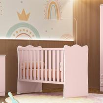 Berço Lua Encantada com Mosquiteiro Quarto Infantil Bebê Rosa