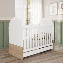 Berço Magia 3 em 1 Branco/Jequitibá Hp - Henn Berço Magia 3 em 1 Branco/Jequitibá Hp - Henn