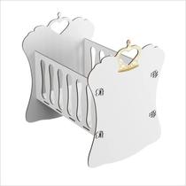 Berço MDF Boneca Reborn Branco com Coroa Recorte