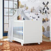 Berço Mini Cama 100% MDF com Colchão Life Branco Berço Mini Cama 100% MDF com Colchão Life Branco