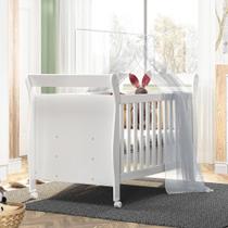 Berço Mini Cama 100% MDF com Colchão Slim Branco