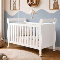 Berço Mini Cama 100% MDF com Colchão Slim Branco