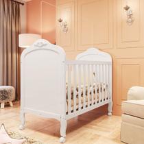 Berço Mini Cama 2 em 1 Americano em MDF Elô Móveis Peroba Branco Brilho