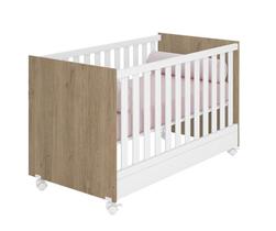 Berço Mini Cama 2 Em 1 (Americano) Quarto Infantil Bebê 4 Rodinhas/Rodízios Doce Sonho 1344