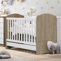 Berço Mini Cama 2 Em 1 Bala De Menta Rústico Branco Berço Mini Cama 2 Em 1 Bala De Menta Rústico Branco