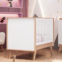 Berço Mini Cama 3 em 1 Confete Branco/Jequitibá - Henn