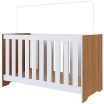 Berço Mini Cama 3 Em 1 La003 Nogal Manchester Branco Comm Nogal Manchester Branco