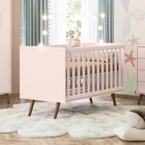 Berço Mini Cama 92x74x133 cm Q Encanto Retrô Rosa Acetinado