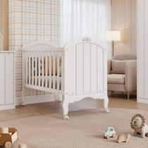 Berço Mini Cama Alegria Espresso Móveis Branco Acetinado Berço Mini Cama Alegria Espresso Móveis Branco Acetinado