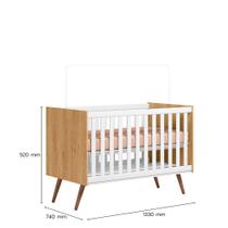 Berço Mini Cama Americano 2 Em 1 Quarto Infantil Bebê Pés Retrô Q Encanto Retrô 3820 - Qmovi