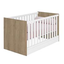 Berço Mini Cama Americano Doce Sonho Carvalho/Branco - Qmovi