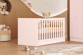 Berço Mini Cama Americano Lua Encantada Rosa Acetinado